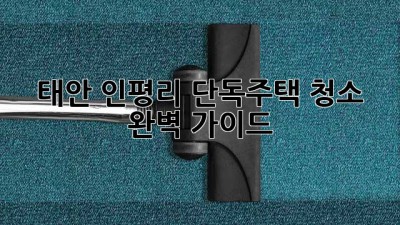 태안 인평리 단독주택 청소 완벽 가이드